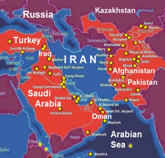 تحقیق کنید کشور امریکا در کشور های غرب اسیا بخصوص اطراف ایران چه تعداد پایگاه نظامی دارد