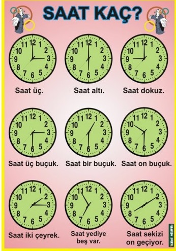 آموزش ساعت به زبان ترکی استانبولی و نکات مهم آن!